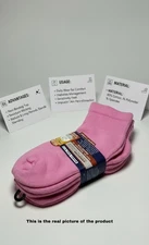 Diabetic Ankle Socks Non-Binding Cotton Circulatory Socks 3 Pairs Pink
