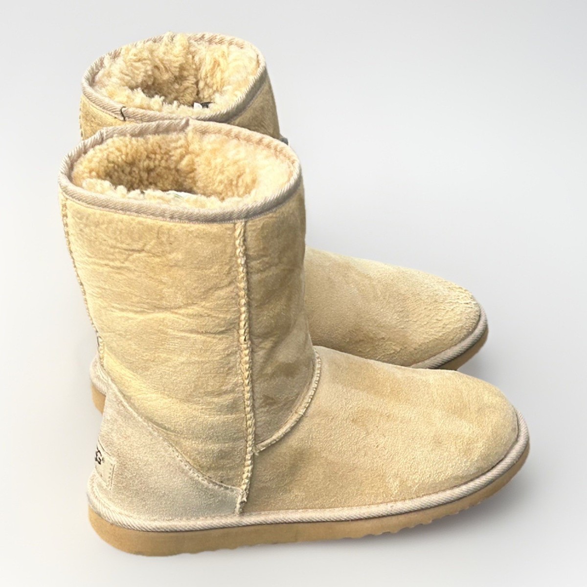 UGG Australia Classic Short Boots Sand Sheepskin Suede Winter