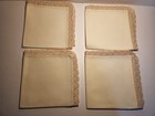 Lot of 4 Cross Stitch Fabric, Ivory, w/ Lace Trim, 14-ct Aida Cloth, 14" x 14"
