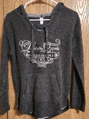 Lake of the Ozarks Missouri Speckled Graphic Hoodie Black & White Women's