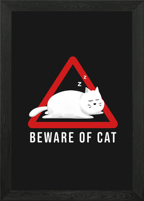 Vorsicht vor Katze Gerahmtes Wandbild Poster Leinwanddruck Bild