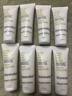 Thisworks In the Zone Eucalyptus Body Lotion Travel Size .75 Oz LOT OF 8 NEW