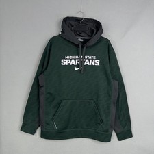 Michigan State Spartans Hoodie Mens Large Green NCAA Football Nike Therma Fit