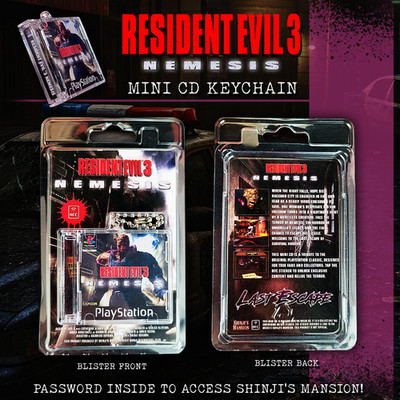 Resident Evil 3 - Playstation MINI CD (BLACK) - Keychain / Schlüsselanhänger