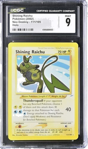 Shining Raichu (Unlimited) graded CGC 9 for sale on eBay