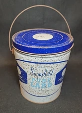 Vintage A&P Sunnyfield Pure Lard Tin Can w/ Handle & Lid - 4lb Metal Pail