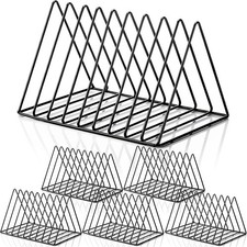 6 Pieces Magazine Holder Triangle File Holder Book Record Metal Vinyl Record ...