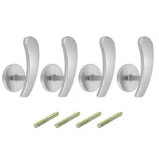 4Pcs Aluminum Alloy Wall Mounted Curtain Holdback Drapery Holder Hook Silver