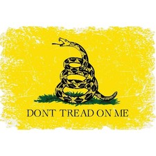 Dont Tread On Me Gadsden Flag Sticker - Made in USA Distressed Patriotic 1776