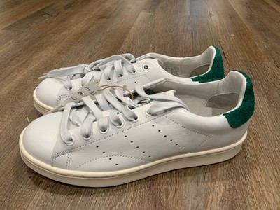 New Adidas Stan Smith H White Leather Green Suede Shoes Q46123 Men's Sz 7.5