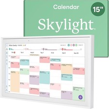 Skylight Calendar, 15" Smart Touchscreen Digital Calendar & Chore Chart White