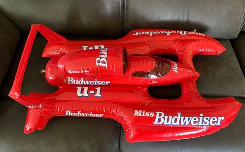 VTG 1996 Miss BUDWEISER BUD LARGE INFLATABLE BLOW-UP HYDROPLANE BAR DECOR
