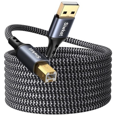 USB Kabel 5M, USB 2.0 A auf B Druckerkabel Nylon geflochten, Vergoldet