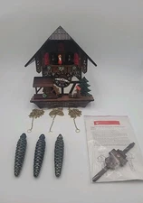 Lötscher Swiss Musical Cuckoo Clock, 4 Dancers, Chalet Style, Waterwheel 