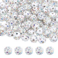 50 StüCk 8 Mm Bunte Strass-Polymer-Perlen FüR Die Herstellung Von Diy-Schmuck.