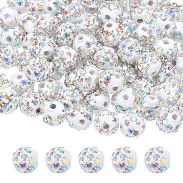 50 StüCk 8 Mm Bunte Strass-Polymer-Perlen FüR Die Herstellung Von Diy-Schmuck.-image