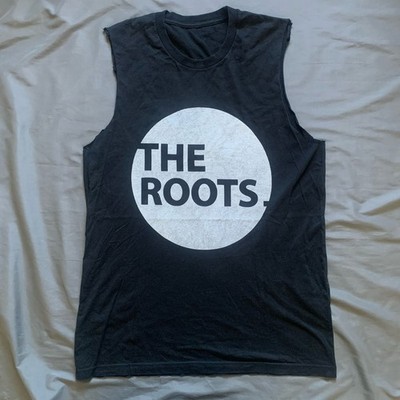 The Roots Tour Tee Black T-Shirt Sleeveless Adult Size Medium 19x25 Tagless