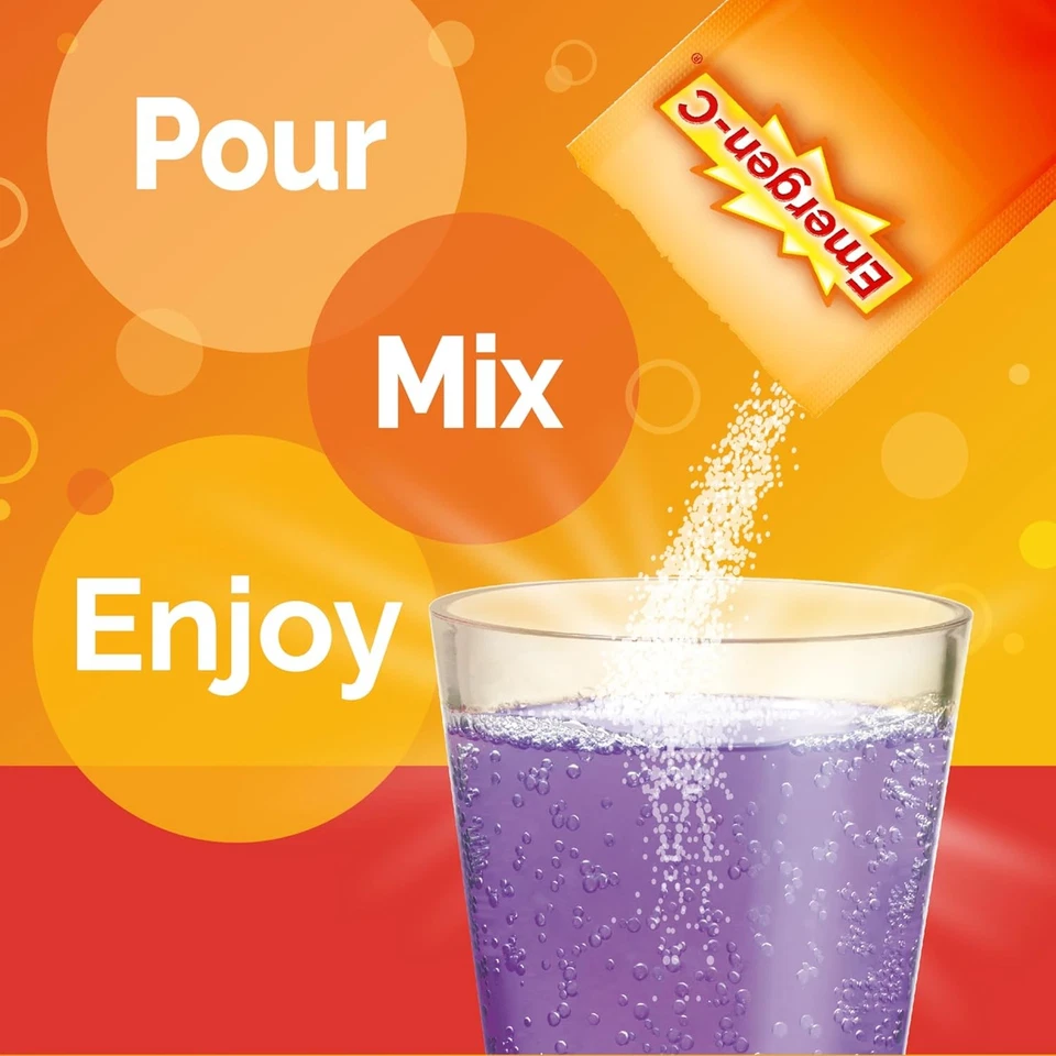 Mezcla de bebidas gaseosas Emergen-C de saúco, apoyo inmunológico de saúco, natural Foto 4 de 4