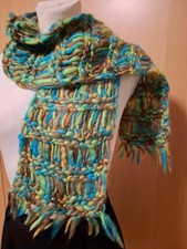 Strick Schal 138 x 18 cm Handarbeit NEU  Wolle Strickschal