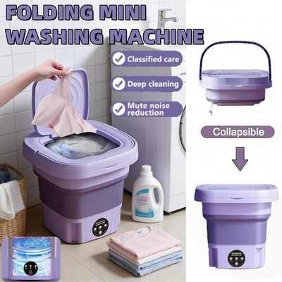 #ad Portable Washing Machine Mini Foldable Washer w Drainage Basket to Dry Travel $22.98