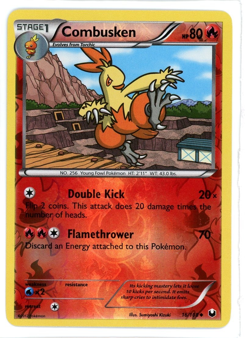 Combusken Reverse Holo 16/108 Dark Explorers Pokemon Card