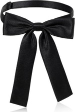 Bowtie Western Bow Ties for Men Women, Solid Color Colonel Satin Ribbon Bow Tie