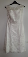 Brautkleid Hochzeit Etuikleid Standesamt Kurz Schnürung Gr.40