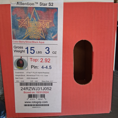 Roto Grip Attention Star S2 1ST QUALITY bowling ball 15 LB NEW IN