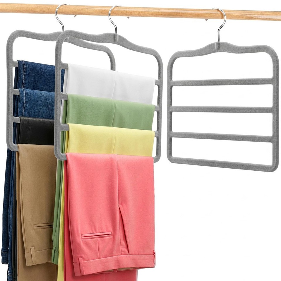 Hangers Pant Hangers Space Saving Closet Organizers and Storage Black