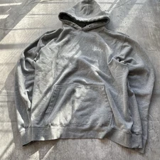 Stussy Hoodie Mens XL Gray Minimalist Embroidered Logo Sweatshirt Hoodie