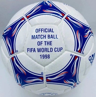 1998 World Cup TRICOLORE Official Leather Soccer Ball–Size 5 Match