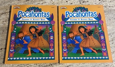 Lot Of 2 Vintage Disney's JUMBO Pocahontas Coloring & Activity Books -NOS/UNUSED