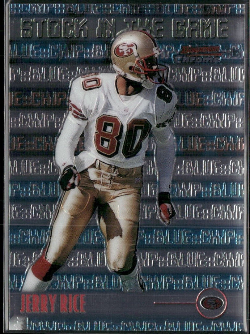 Jerry Rice 1999 Bowman Chrome #S18 Stock in the Game San Francisco 49ers