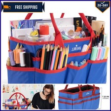 Lightweight and Portable Craft Caddy Tote Bag with 16 Compartments for Supplies