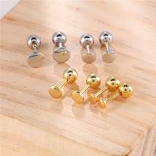 925 Sterling Silver Geometric Round Helix Tragus Stud Earrings A4502