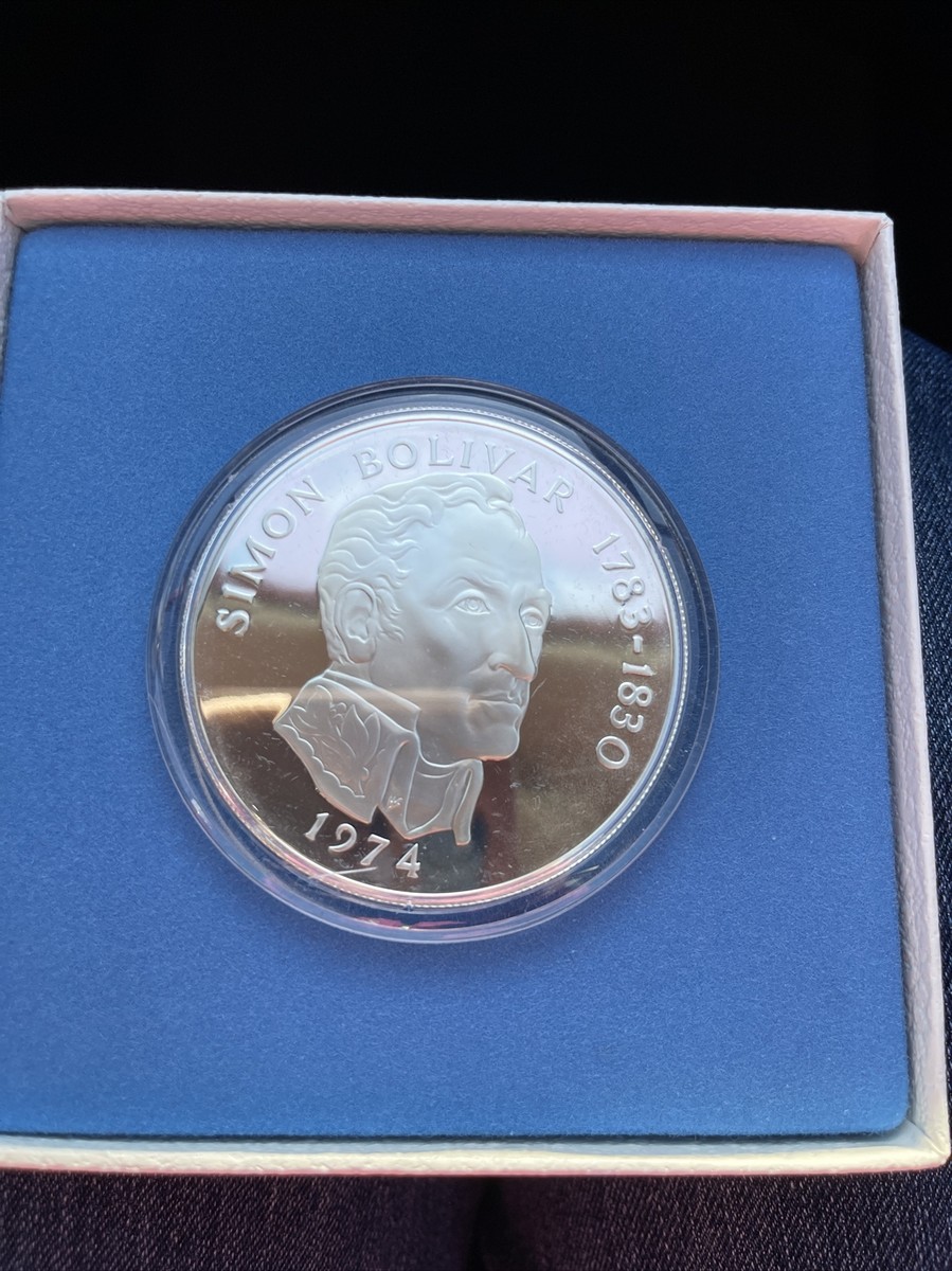 1974年 パナマ 20バルボア 銀貨 1974 PANAMA 20 BALBOAS COIN シモン・ボリバル 20バルボア