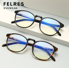 TR90 Anti Blue Light Round Eyeglasses For Men Women Clear Lens Glasses Frames