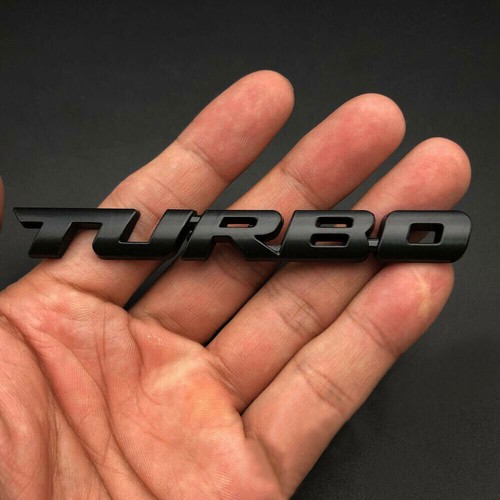 3D Metal TURBO Logo Stickers Black Emblem Badge Stickers Decals Car Accessories - Foto 5 di 14