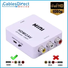 Mini Composite 1080P HDMI to RCA Upscaler CVBS AV Adapter Converter for HD TV