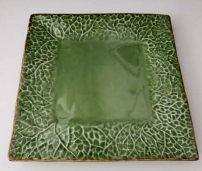 Jenggala-Ball Green Leaf Design 11 3/4'' Square Dinner Serving Charger Plate (s)