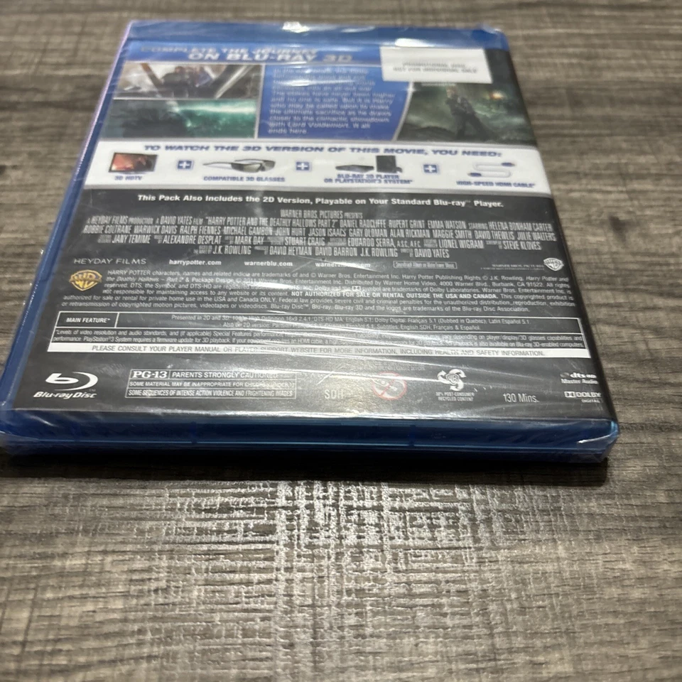 HARRY POTTER and the DEATHLY HALLOWS Part 1 3D Blu-Ray Rare PROMOTIONAL Disc - Image 2 of 2
