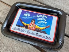 VTG 90s Elvis Paradise Hawaiian Style Coin Change Ashtray Tin 1998 Made in USA