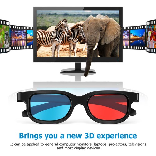10pcs Red-Blue 3D Glasses for Movies & Games - Simple Design