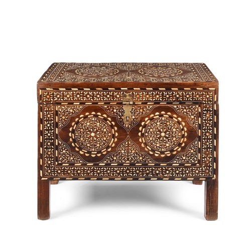 Wooden Chest Trunk Vintage Bone Inlay Trunk Box Storage Trunk Farmhouse Handmade - Picture 11 of 20