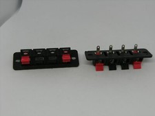 2x Spring Load 4 Pins Dual Speaker Cable Terminal Panel Mount Audio Jack Clips