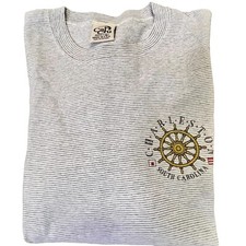 Vintage 90s Cal Cru T-Shirt Large Charleston South Carolina Graphic Striped USA