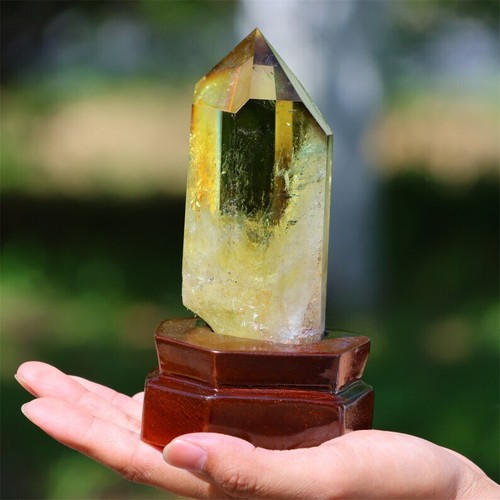 1.05LB Natural Citrine Quartz Crystal Obelisk Specimen Reiki Crystal Wand point - Picture 2 of 10