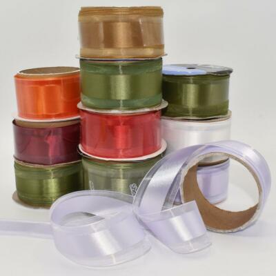 90 Feet Large Lot of Colorful Garbo Satin Sheer Edge Ribbon | eBay