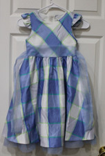 RARE EDITIONS girls dress, size 6 white, blue, green