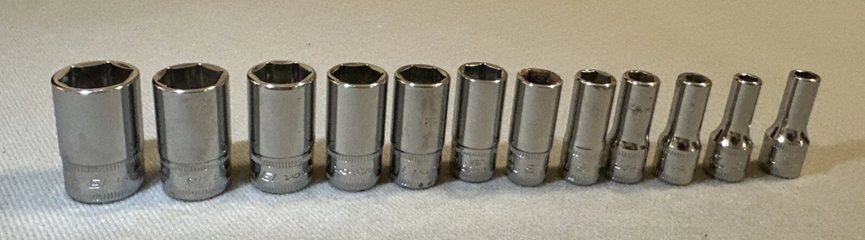 Snap-On 12pc Metric Socket Set PAKTY263 Magnetic Tray 5mm to 15mm - Image 4 of 4